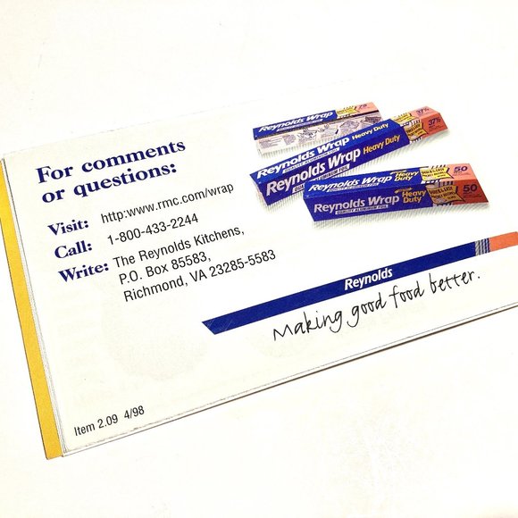 3 Vintage Reynolds Wrap promo Recipe Packets - Picture 11 of 14